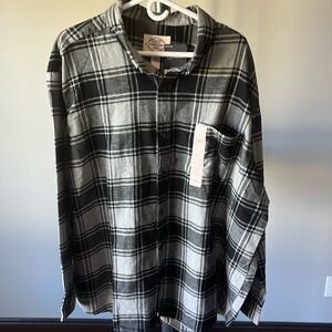 St John’s Bay heather gray plaid flannel shirt. Size 3XL. Brand New